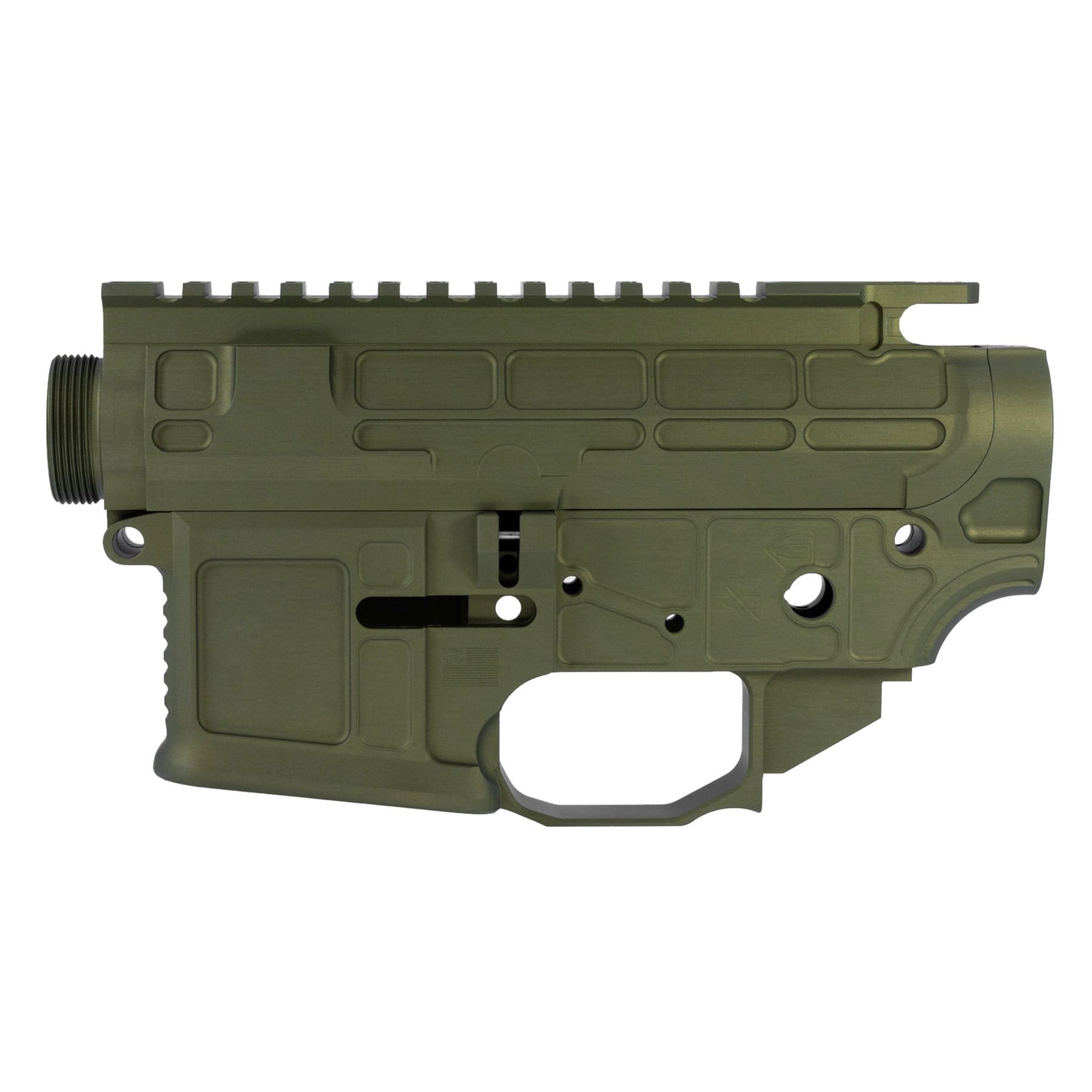 STT-15L Lite PILLAR Billet Receiver Combo - Olive Drab Green Anodized Back